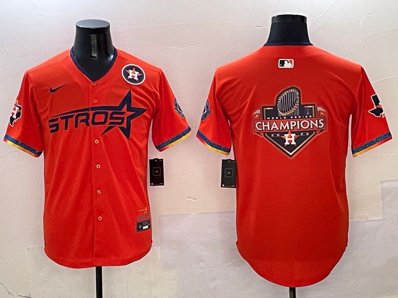 Men Houston Astros Blank Orange Fourth generation Joint Name Nike 2025 MLB Jersey style 14->houston astros->MLB Jersey